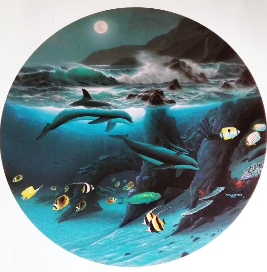 Dolphin Moon 1992 Marine Life by Robert Wyland - For Sale on Art Brokerage