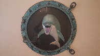 Dolphin Smile Porthole Wall Sculpture 1999 24 in Sculpture by Robert Wyland - 1