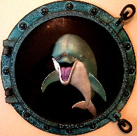 Dolphin Smile Porthole Wall Sculpture 1999 24 in Sculpture by Robert Wyland - 0