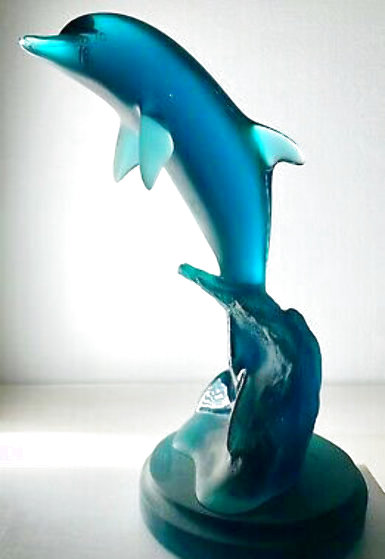 Dolphin Encounter Acrylic Sculpture AP 1994 36 in Sculpture by Robert Wyland