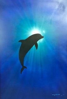 Dolphin Day 2002 34x46 Huge Original Painting - Robert Wyland Dolphin Day 2002 34x46 Huge Original Painting - Robert Wyland