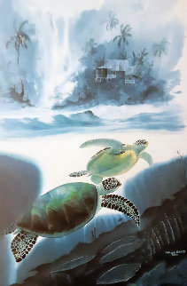 Turtle Waters and Dolphin Waters, Suite of 2 Lithographs 1992 Limited Edition Print - Robert Wyland Turtle Waters and Dolphin Waters, Suite of 2 Lithographs 1992 Limited Edition Print - Robert Wyland