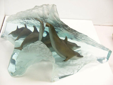 Perfect Wave Lucite Sculpture 2003 14 in Sculpture - Robert Wyland Perfect Wave Lucite Sculpture 2003 14 in Sculpture - Robert Wyland