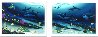 Radiant Reef  Diptych 2001 70x52 Huge Limited Edition Print by Robert Wyland - 1