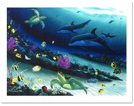 Radiant Reef  Diptych 2001 70x52 Huge Limited Edition Print by Robert Wyland - 2