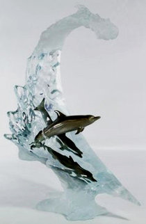 Dolphin Sea Lucite Sculpture 2007 22 in Sculpture - Robert Wyland Dolphin Sea Lucite Sculpture 2007 22 in Sculpture - Robert Wyland