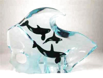 Orca Harmony Lucite Sculpture 2003 16 in Sculpture - Robert Wyland Orca Harmony Lucite Sculpture 2003 16 in Sculpture - Robert Wyland