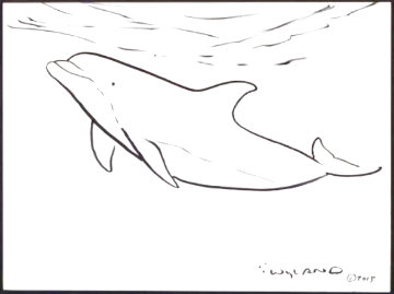 Dolphin 2015 18x20 Drawing - Robert Wyland Dolphin 2015 18x20 Drawing - Robert Wyland