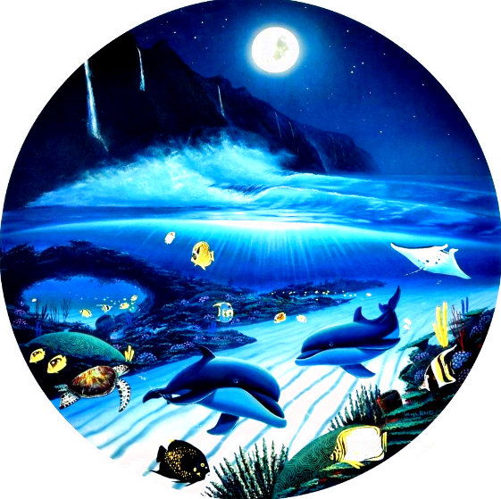 Moonlight Serenade 2004 Lithograph 17x17 by Robert Wyland - For