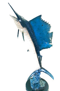 Marlin Bronze Sculpture 1996 27 in Sculpture - Robert Wyland Marlin Bronze Sculpture 1996 27 in Sculpture - Robert Wyland