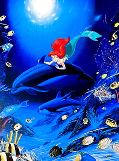 Ariel's Dolphin Ride 1994 Limited Edition Print - Robert Wyland Ariel's Dolphin Ride 1994 Limited Edition Print - Robert Wyland