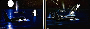 Shooting Stars (Diptych) 2007 36x80 Super Huge Limited Edition Print - Robert Wyland Shooting Stars (Diptych) 2007 36x80 Super Huge Limited Edition Print - Robert Wyland