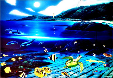 Waimea Moon 1997 Limited Edition Print - Robert Wyland Waimea Moon 1997 Limited Edition Print - Robert Wyland