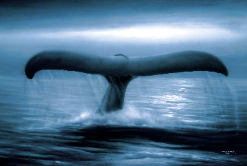Tails of Great Whales 1989 Huge Limited Edition Print - Robert Wyland Tails of Great Whales 1989 Huge Limited Edition Print - Robert Wyland