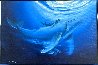 Untitled Painting 2014 34x46 - Huge Albino Humpback and Calf Original Painting by Robert Wyland - 2