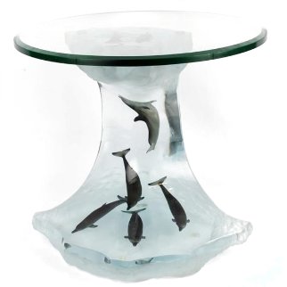 Dolphin Wave Table Acrylic//Bronze AP 2006 23 in Sculpture - Robert Wyland Dolphin Wave Table Acrylic//Bronze AP 2006 23 in Sculpture - Robert Wyland