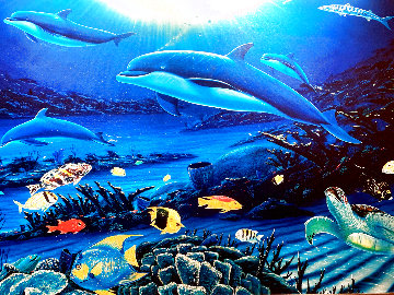 In the Company of Dolphins 1999 Huge Limited Edition Print - Robert Wyland In the Company of Dolphins 1999 Huge Limited Edition Print - Robert Wyland