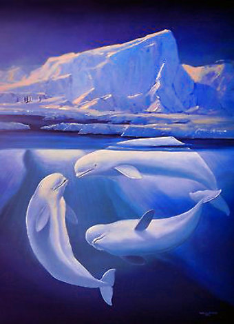Belugas the White Whales 2010 Collaboration w Coleman Limited Edition Print - Robert Wyland