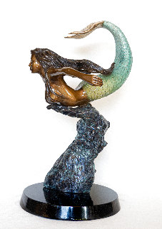 Mermaid Below Bronze Sculpture AP 2016 20 in Sculpture - Robert Wyland