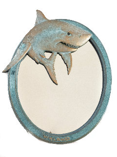 Shark Mirror 1998 20 in Sculpture - Robert Wyland