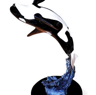 Orca Air Bronze Sculpture 1997 14 in Sculpture - Robert Wyland Orca Air Bronze Sculpture 1997 14 in Sculpture - Robert Wyland