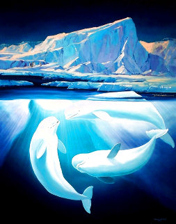 Belugas the White Whales 1993 Collaboration Limited Edition Print - Robert Wyland