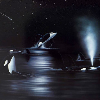Orca's Starry Night 2004 - Huge Limited Edition Print - Robert Wyland