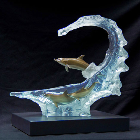 Dolphin Sea Acrylic Sculpture 2007 22 in Sculpture - Robert Wyland