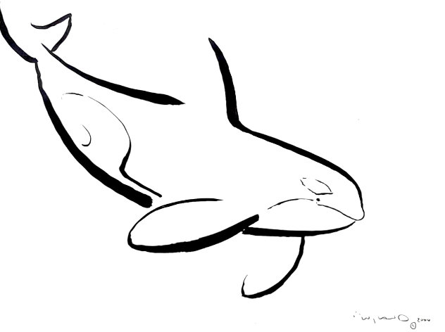 Orca 2000 41x50 - Huge Works on Paper (not prints) by Robert Wyland