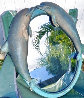 Dolphin Romance Bronze Mirror Sculpture 1997 27 in Sculpture by Robert Wyland - 1