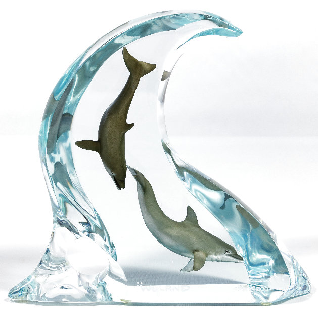 Dolphin Light Acrylic Sculpture 2002 9 in Sculpture by Robert Wyland