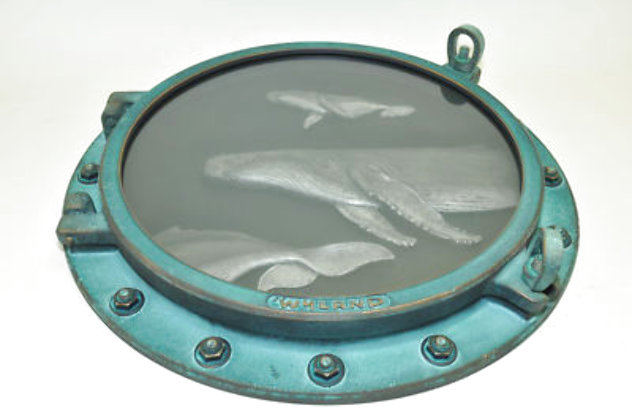Humpback Family Porthole AP Bronze Sculpture  2000 23 in Sculpture by Robert Wyland