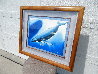 Untitled Whale Watercolor 1989 26x32 - Koa Wood Frame Watercolor by Robert Wyland - 2