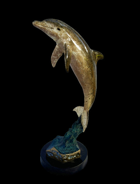 Spotted Dolphin Bronze Sculpture 1994 13 in Sculpture by Robert Wyland