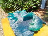 Wave Riders Acrylic Sculpture 1992 15 in  - Collaboration w/ Roy Tabora Sculpture by Robert Wyland - 1