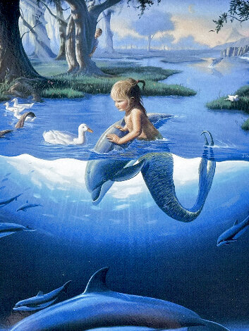 Littlest Mermaid PP 1994 - Collaboration w/ Jim Warren - Hawaii Limited Edition Print - Robert Wyland