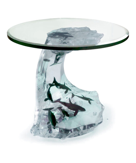 Orca Wave Table Acrylic Sculpture 2005 23 in Sculpture by Robert Wyland