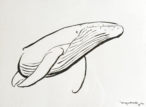 Humpback Whale Sumi-e 30x38 Works on Paper (not prints) - Robert Wyland