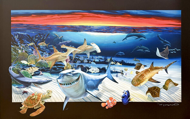 Nemos World - Framed  Giclee on Canvas - Huge Limited Edition Print - Robert Wyland