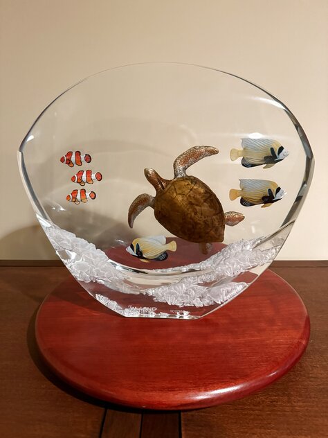 Sea Turtle Reef  Acrylic Sculpture 2004 16 in by Robert Wyland