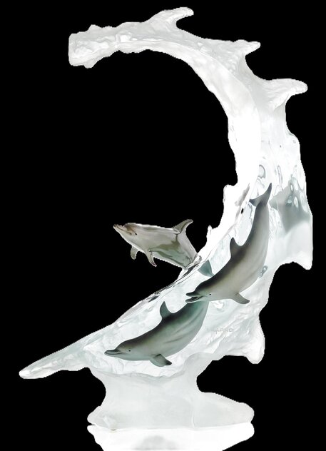 Dolphin Sea Acrylic Sculpture 2006 21 in Sculpture by Robert Wyland