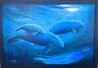 Manatees Framed Oil on Canvas 27x39 Original Painting by Robert Wyland - 1