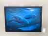 Manatees Framed Oil on Canvas 27x39 Original Painting by Robert Wyland - 4