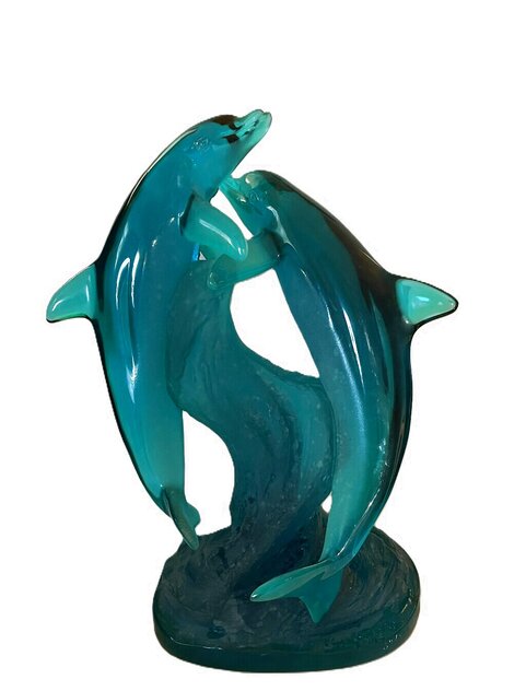 Dolphins Hugging 2001 Limited Edition Acrylic Sculpture by Robert