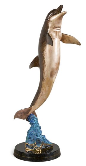 Dolphin Dance Bronze Sculpture 1997 32 in - Huge by Robert Wyland