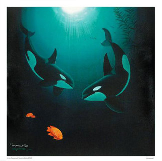 In the Company of Orcas 2000 Limited Edition Print by Robert Wyland