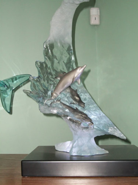 Dolphin Sea Bronze/Acrylic Sculpture 2006 22 in Sculpture by Robert Wyland