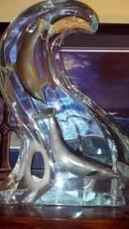 Making Big Waves Acrylic Sculpture 2000 23 in Sculpture - Robert Wyland Making Big Waves Acrylic Sculpture 2000 23 in Sculpture - Robert Wyland