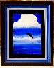 Dolphin Blue Watercolor 2004 36x28 Watercolor by Robert Wyland - 1