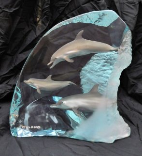 Dolphin Wonder Acrylic Sculpture 2001 14 in Sculpture - Robert Wyland
